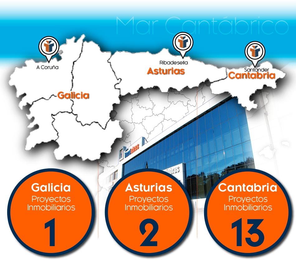 Seleccione a continuación, en el mapa, la comunidad autónoma que desee para visualizar las promociones que Grupo Tecniobras ha realizado en la zona.